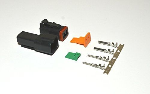 Deutsch 2-pin black 14-16awg connector kit crimp style contacts