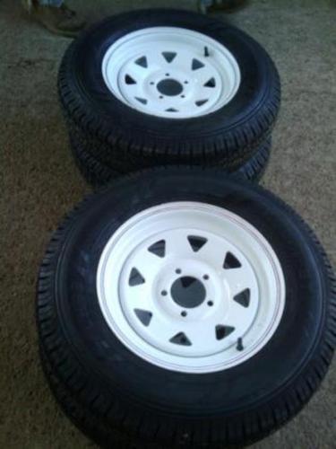 One st205/75d15 bias 6 ply boat,camper, trailer tires load range c on 4.5 wheel