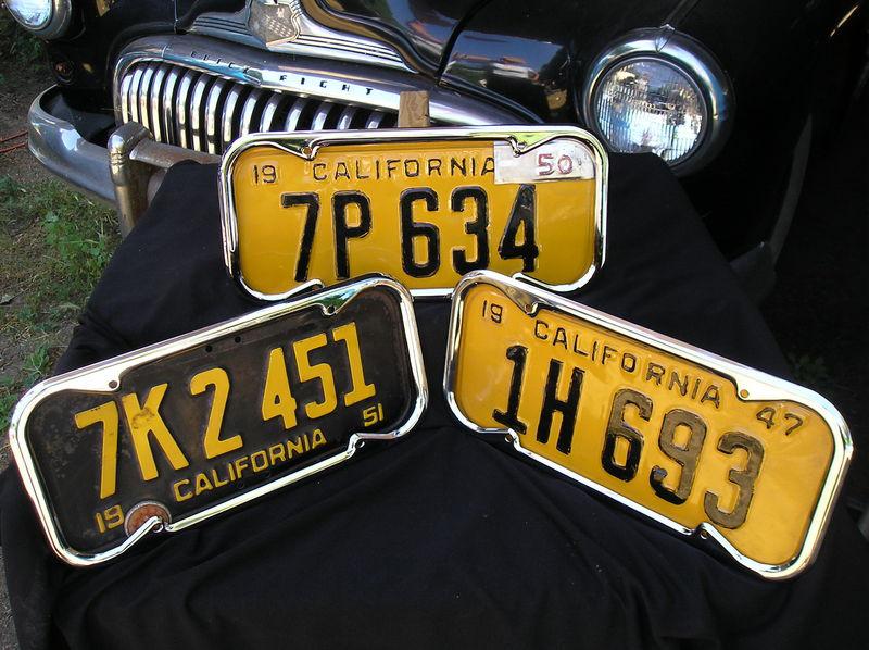 New pair of 1940 to 1955 vintage style california license plate frames ! 