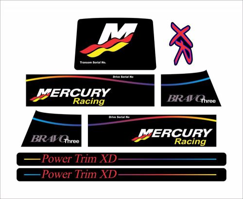 Mercruiser the new bravo three racing style decals  w / rams sticker set