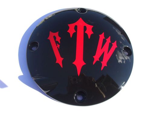 Harley derby cover    \\   ftw   // 04 &amp; down \\ sportster,  red &amp; gloss  black