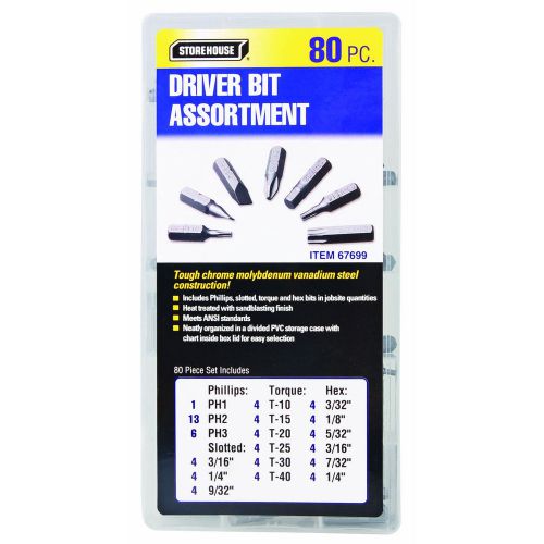 80pc driver bit set assortment briggs kohler auto truck farm mower construction