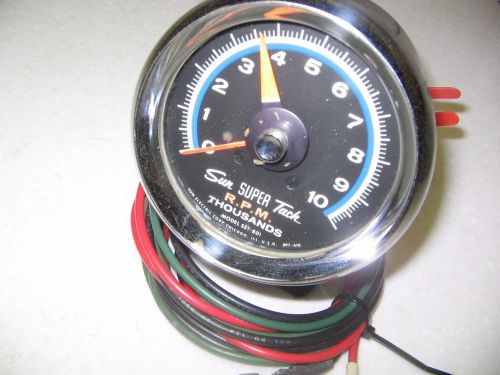 Vintage 1960's, 70's sun super tach 10k blue line tachometer sst-801 12 volt