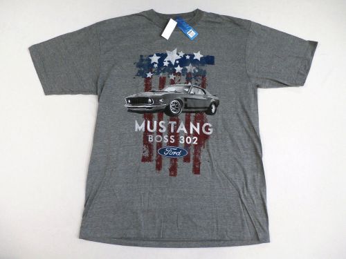 Ford mustang men&#039;s mustang boss 302 graphic tee grey xlt nwt