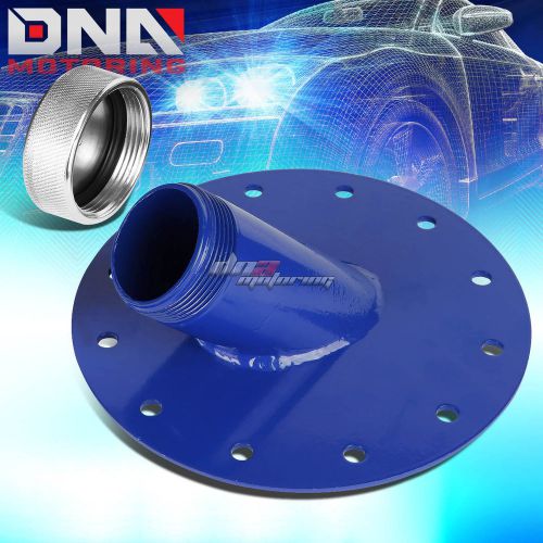 Bolt-on fuel cell gas tank 45° 1.5" remote fast fill 2.75" filler neck+cap blue