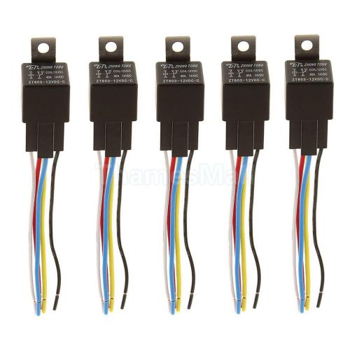 Pack of 5 12v 40a 5pin automobile relay with fuse spst socket waterproof