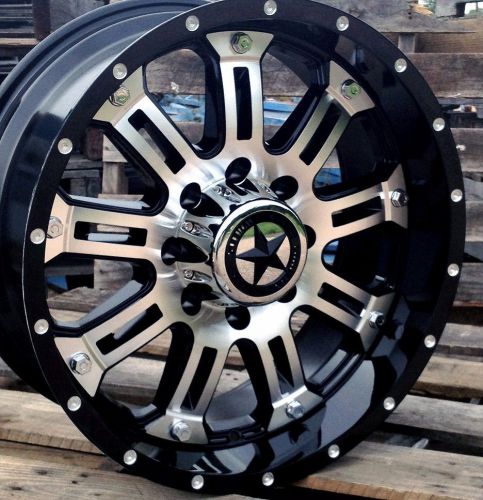 20&#034; black mirror face lonestar ambush wheels 8x170 20x9 inch -10 ford f250 f350