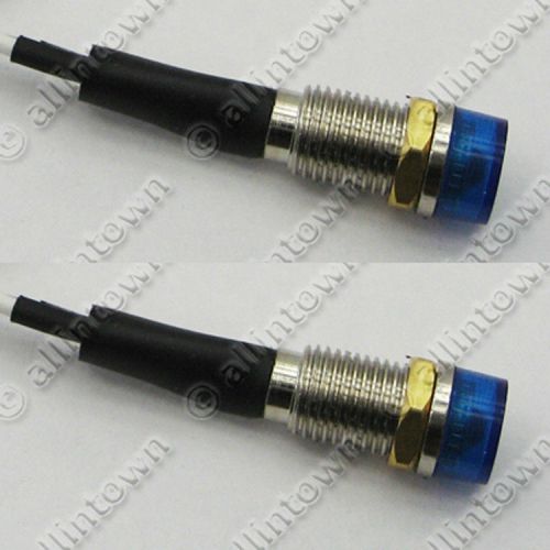 2 blue 12v led pilot dash indicator accent lights lamps lamp light toggle