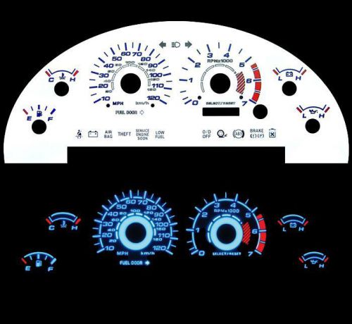 New 99-04 ford mustang 3.8 v6 blue indiglo glow white gauges 99 00 01 02 03 04
