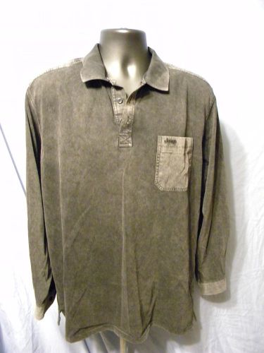 Jeep brand   how far how high     long sleeve button fron polo shirt