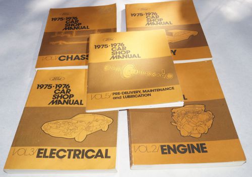 1975 1976 ford car mustang factory service shop manual 5-volume set (36347)
