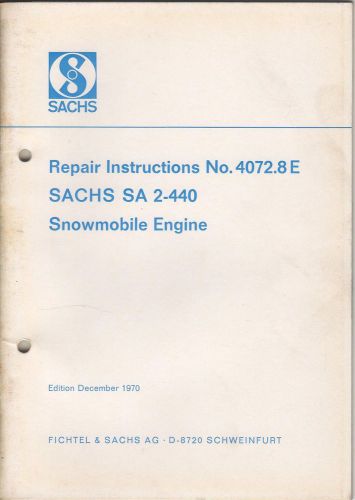 1971 sachs snowmobile engines repair #4072.8 e, sa 2-440 service manual (618)