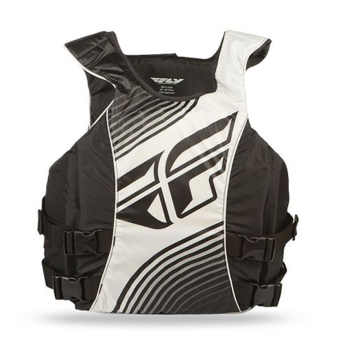 Fly racing pullover nylon boat vest black white adult medium 36&#034; to 40&#034; chest