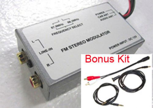 Fm stereo modulator mp3 / dvd / 3.5/ rca car antenna adapter audio sound