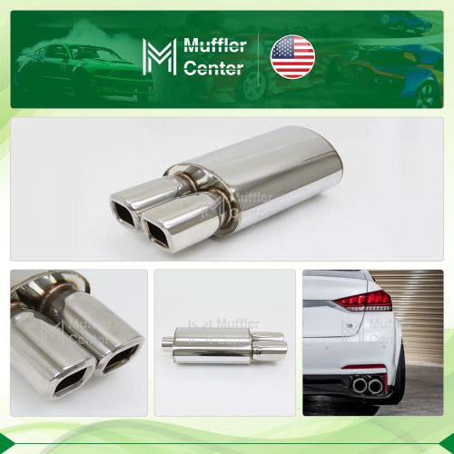 For ford! 1x usa na tracker style sport oval exhaust muffler+dual square tips
