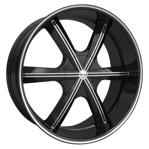 4-new cratus cr007 22x9.5 5x114.3/5x127 +25mm black/machined wheels rims