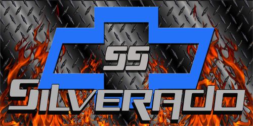 Chevrolet silverado full color vinyl banner custom garage man cave chevy