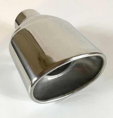 Exhaust tip 5.50&#039;&#039; x 3.5&#039;&#039; dia od oval 7.50&#034; long 2.50&#034; inlet wdwo55075-250-ss d
