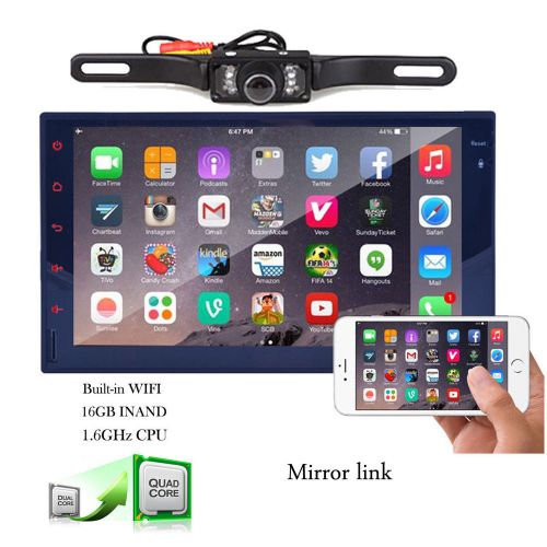 7" dual zone gps double 2din car stereo radio wifi bluetooth ipod bt sd+camera