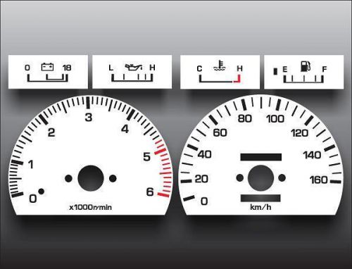 1989-1995 toyota hilux 160 metric kph kmh dash cluster white face gauges