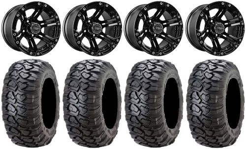 Madjax nitro blk golf wheels 12&#034; 23x10-12 ultracross tires ez-go &amp; club car