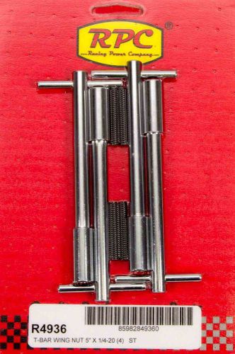 Racing power co chrome wing nuts stud valve cover fastener 4 pc p/n r4936
