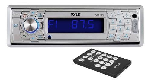 New silver pyle plmr17bts indash marine radio sd usb player/ wireless bluetooth