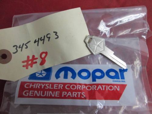 Nos mopar ignition &amp; door key blank fits 78-89 models # 3454493