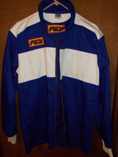 Rci race junior jacket medium single layer proban blue white sfi 3-2a/1 racing