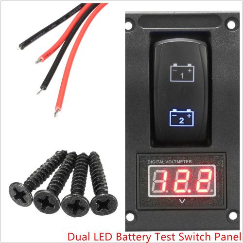 12v rv car truck suv marine boat battery test switch panel led voltage on-off-on