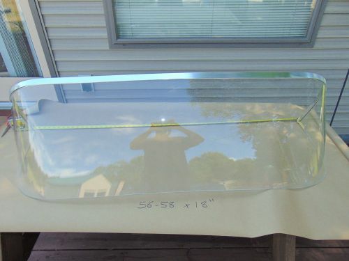 Nos vintage curved plexiglass boat windshield 57&#034; x 18&#034; clear 56&#034; 58&#034;