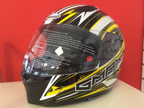 Gmax white yellow ff49 new motorcycle helmet