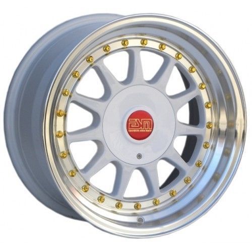16x8 16x9 white 16&#034; esm-003r wheels 4x100 vw bmw e21 e30 scion xb honda mazda