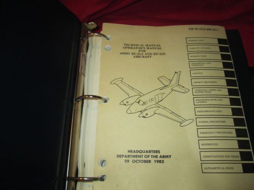 Ru21a ru-21d  operator&#039;s manual &amp; technical book loose beachcraft army aircraft