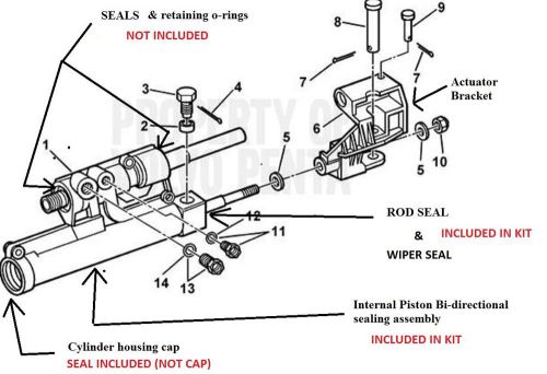 Actuator repair kit volvo penta power steering cylinder 3860726 3858128 3856716