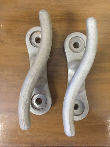Nautical aluminium boat docking cleats pair 9"