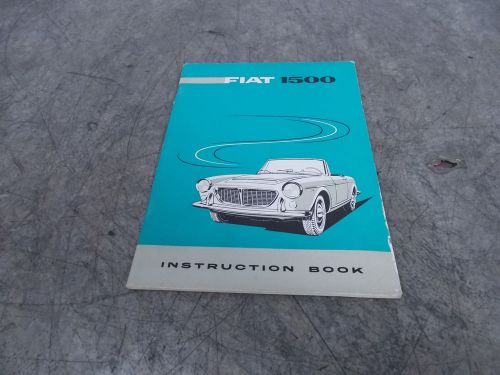 1960 fiat 1500 instruction book 2 seater cabriolet