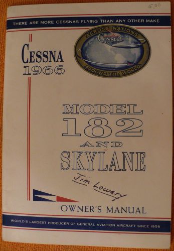 CESSNA 1966 Model 182 and Skylane Owner’s Manual D348-13, US $25.00, image 1