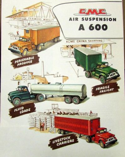 1957 gmc truck air suspension a 600 series original color sales brochure folder