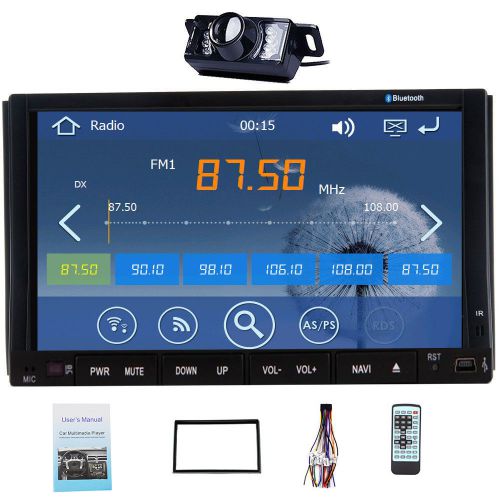 Camera+7'' double 2din in dash car cd dvd player stereo radio bluetooth no-gps