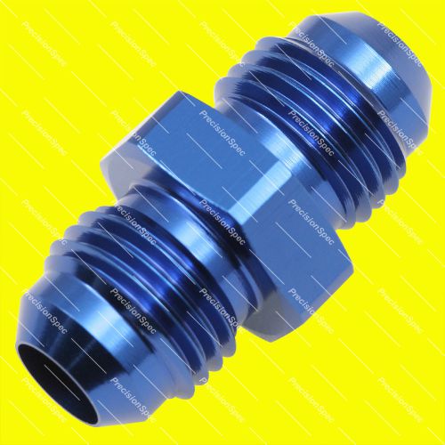 An6 to 6an jic straight male flare union fitting adapter blue with 1yr warranty