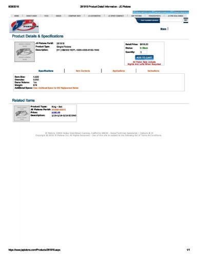 Je pistons 281919-8 with rings
