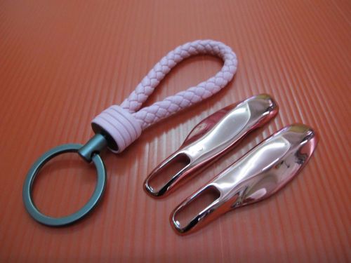 2p cpink key remote fob cover case trim + pink pu key chain for porsche panamera