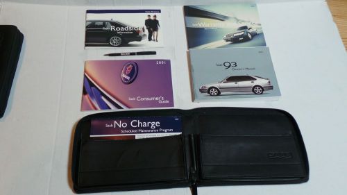 2001 saab 93 owner&#039;s operating user&#039;s  manual handbook complete with pouch + pen