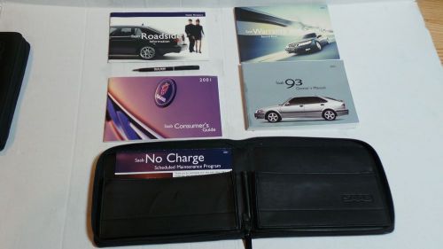 2001 saab 93 owner's operating user's  manual handbook complete with pouch + pen