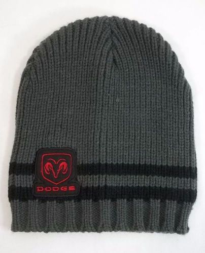 Dodge ram stocking cap beanie tobaggan gray cable knit