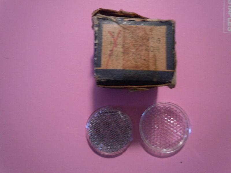 Two nos willys aero white reflector buttons for  tail lights 1952-53 (& 54-55?)