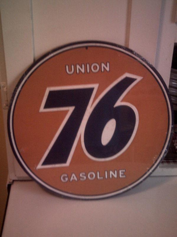 Union 76 gasoline oil vintage look embossed metal sign man cave garage rat rod