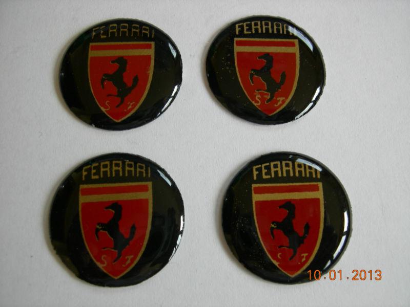 Ferrari  logo sticker decal plastic set of four black with re shield