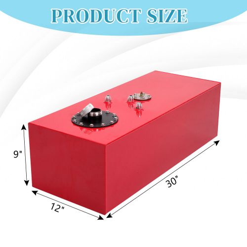 15 Gallon/60L Top-feed Racing Fuel Cell Tank + Fuel Level Sender Red, US $113.71, image 7